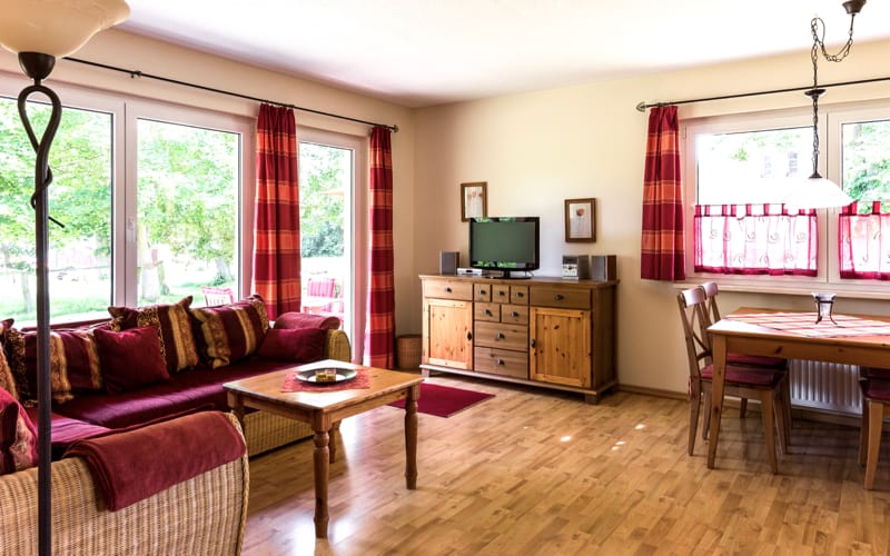 Wohnzimmer Mohnblume Ferienwohnung