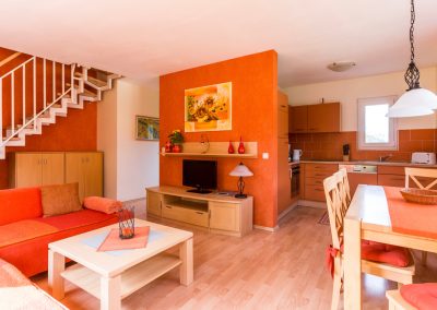 Ferienhaus Wohnbereich Esszimmer